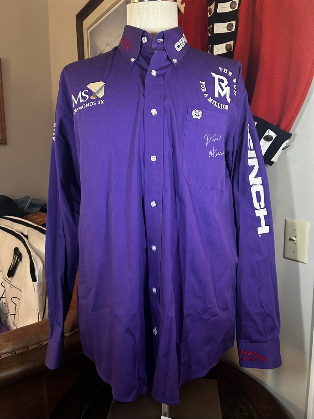 Authentic 2023 Dan Huss CINCH The Run for a Million Shirt Autographed